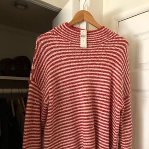 Anthropologie Red & White striped sweater NWT